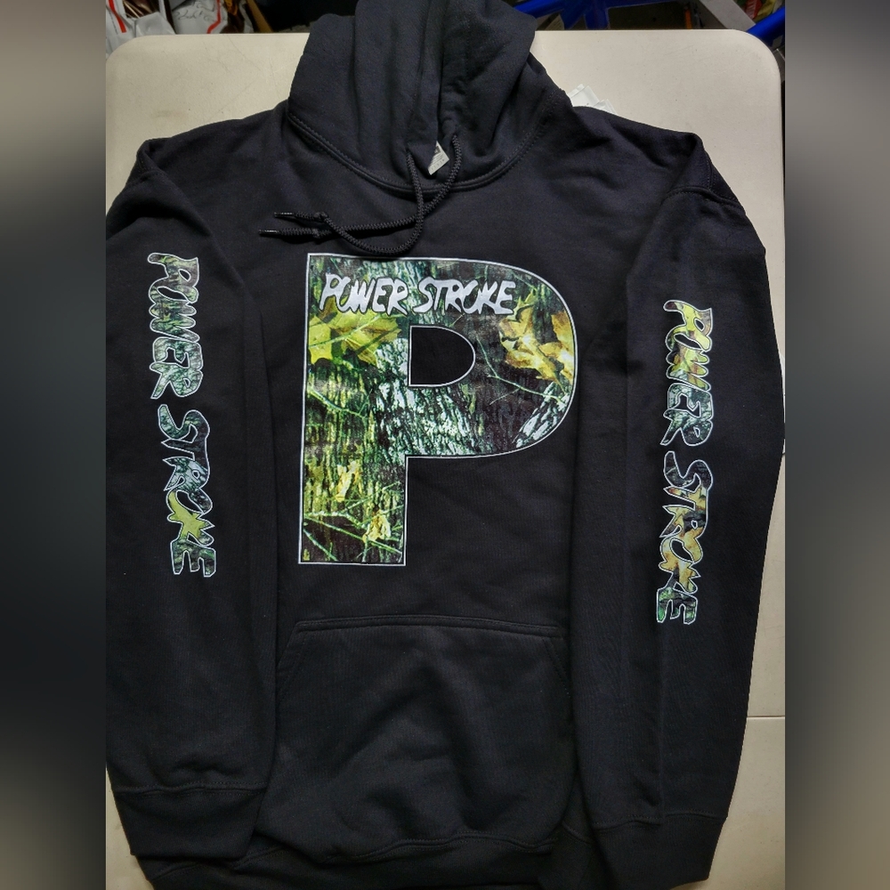 New hoodie camouflage powerstroke unisex size Large
